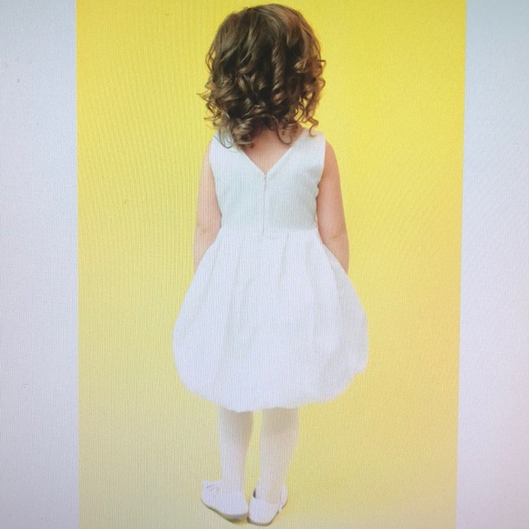 Lille Couture Style Reagan Satin Girls Ivory Dress - Picture 2 of 5